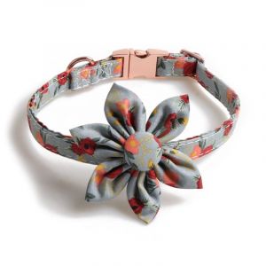 Collier Pour Petit Chien Avec Boucle De Sécurité En Métal, Collier Réglable Pour Chien, Adapté Aux Petits Chiens, Petits, Moyens Et Grands Chiens. (Gris Et Vert) - Neuf