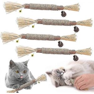 4pcs Matatabi Chat B&acirc;tons &Agrave; M&acirc;cher,B&acirc;tons D'herbe &Agrave; Chat,B&acirc;tons D'herbe &Agrave; Chat,B&acirc;ton D'herbe &Agrave; Chat,B&acirc;ton Interactif De Chat Molaire,B&acirc;tons De Jouets D'herbe &Agrave; Chat,B&acirc;ton De Jouet De Chat,B&acirc;ton De Cha - Neuf