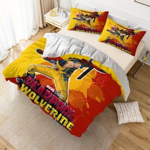 Parure De Lit 3 Pieces Marvel Deadpool Wolverine Cartoon Comprend 1 Housse De Couette Et 2 Taies D'oreiller Super Doux Confort Pour Chambre À Coucher Chambre D'amis Cadeau Multi Ta - Neuf