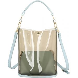 SJZG-Elégant Sac À Main Pour Femme Pu Cuir Sac Portés Épaule Étanche Bandoulière Mode Sac Hobo Cabas Léger Sac Messager Fourre Tout Sac Seau 2Pcs Pour Travail Voyage Achats Bleu - Neuf