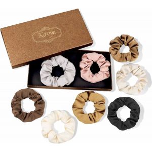 Chouchou Cheveux Femme,Chouchou Satin Elastique Cheveux,Scrunchies Satin Accessoire Cheveux Fille Et Femme 8 Pi&egrave;ces - Neuf