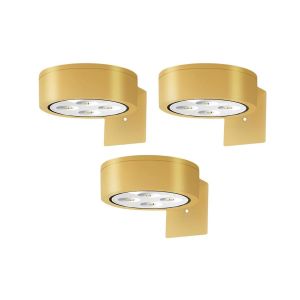 Lampes LED rechargeables pour tableaux avec fixation magn&eacute;tique et luminosit&eacute; r&eacute;glable - Or - Lot de 3 - Neuf
