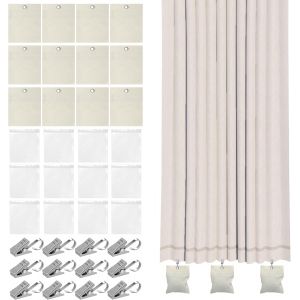 Ulteronixshop-Poids Rideaux Ext&eacute;rieur, 12 Pi&egrave;ces Poids Pour Rideaux Ext&eacute;rieur, Poids Rideau Pour Nappes D'ext&eacute;rieur Avec Pinces M&eacute;talliques Fermeture Autocollante Sac De Poids Pour Jardin, Pavillon, Terrasse - Neuf
