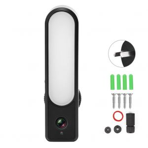 Camera exterieure Wi-Fi 1080p, vision nocturne, etanche IP66, detecteur de mouvement, lampe de securite pour maison et jardin (100-240 V). - Neuf