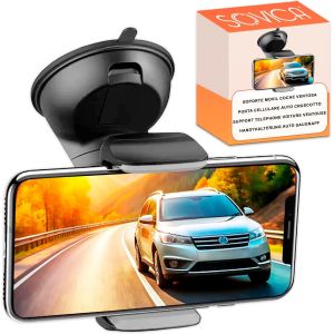 Support Telephone Voiture Ventouse Tableau De Bord Pare Br Rotation A 360 Positionnement Horizontal Et Vertical Reglage Universel Compatible Avec Les Smartphones Jusqu'a 7,6"" Installation Facile - Neuf