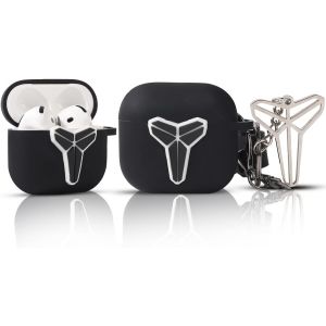 ELVORIX-Coque en silicone pour &eacute;couteurs AirPods 4 (2024), - &Eacute;tui de charge r&eacute;sistant aux chocs avec cordon anti-perte en forme de poup&eacute;e de dessin anim&eacute; pour homme, femme, adolescent (BKman) - Neuf