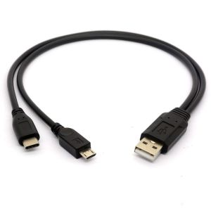 USB 3.1 type C Multi câble de chargement, USB 2.0 avec 1 x Micro USB et 1 x connecteurs USB C chargeur Compact Cordon de câble de 30 cm - Neuf