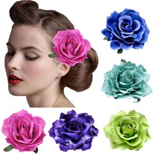 Shiliu-5 Pièces Fleur Broche Tête Ornement Mariée Femmes Rose Fleur Accessoires De Cheveux Pince À Cheveux De Mariage Danseuse De F[ - Neuf