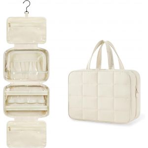 KALANKA-Trousse de Maquillage Suspendue Grande, Trousse de Toilette Voyage, Grande Capacité Trousses de Toilette avec Crochet, Trousse de Voyage avec Grande Capacité pour Femmes Homme - Neuf