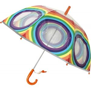 Parapluie Enfant - Long Transparent En Forme De Cloche - Bord Fluorescent - Neuf