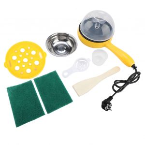 HJLIAN Mini poele electrique multifonction, cuiseur vapeur pour oufs, friteuse, outil de cuisine domestique, prise UE 220 V, jaune - Neuf