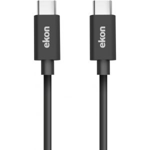 Ekon Câble USB-C 2.0, câble de charge et transfert de données, 60 W, protection anti-plis, 1,5 m, noir - Neuf