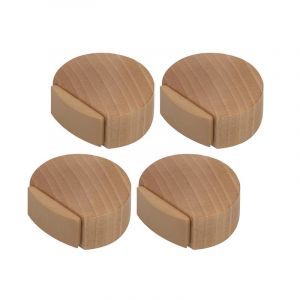 Butée de porte adhésive - Butée de porte en bois pour sols et parquets - Butée de porte adhésive - Butée de porte discrète et élégante - Lot de 4 (hêtre) - Neuf
