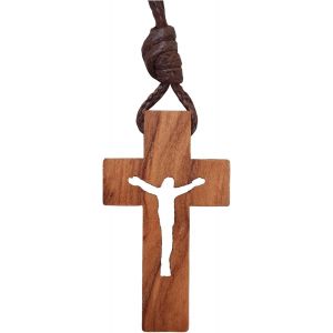 Kales-Collier Croix Bois Olivier Authentique Fait Main À Jérusalem,Boite Kraft Cordon Jute,Baptême,Communion Protection Voiture,Cadeau Noël,Bien-Etre,Maison,Fête Chrétienne,Anniversaire, - Neuf