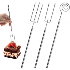 Kalanka-Fourchette À Pralines,3 Pièces Fourchettes À Chocolat En Acier Inoxydable,Fourchette À Tremper,Fourchettes À Fondue Pour Bonbons Truffes Artisanales Fromage Marshmallows Collations - Neuf