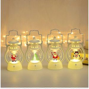 D&eacute;coratif de no&euml;l lumineux LED Lanterne de Lumi&egrave;re Portable fonctionnant sur Batterie, des d&eacute;corations de No&euml;l en Cadeau Pack de 4 Pi&egrave;ces - Neuf