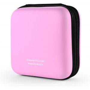 Range Cd, Bo&icirc;tier De Dvd Blue-Ray Eva De 48 Capacit&eacute;s Organisateur De Stockage De Disque Dur De Protection Pour Les Voyages En Voiture (48 Capacit&eacute;s, Rose48) - Neuf