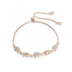 Bracelet (Or) Pour Femme, Bracelet Éléphant, Pour Famille, Générations, Bijoux Animaux, Cadeau Pour Grand-Mère, Mère, Filles - Neuf