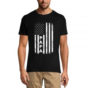 Homme Tee-Shirt American Papa - Chemise Drapeau Am&eacute;ricain Pour La F&ecirc;te Des P&egrave;res - American Papa - Us Flag Shirt For Father's Day - T-Shirt Graphique &Eacute;co-Responsable Vintage Cadeau Nouveaut&eacute; - Neuf