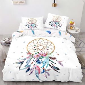 Ulteronixshop-Housse De Couette 90x190 Fille Attrape R&ecirc;ve Rose Parure De Lit 90x190 Enfant Imprim&eacute;es R&eacute;versibles Sets De Housses De Couettes Microfibre Avec Fermeture &Eacute;clair Avec 2 Taie D'oreiller 65 - Neuf