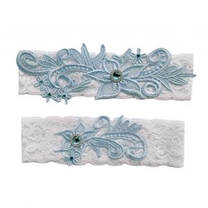 1 Paire De Porte-Jarretelles En Dentelle Bleu Ciel, Elastique, Romantique, Doux Pour La Peau, Pour Mariage, Pour Femmes Et Filles, Bleu Ciel (Tour De Cuisse De 40 A 55 Cm) - Neuf