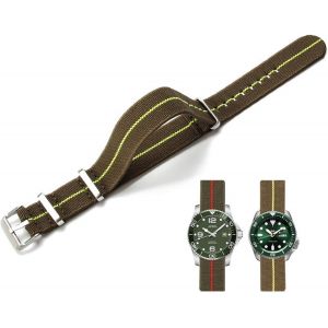 Bracelet De Montre Nylon Élastique 18mm 20mm 22mm Nato Style Militaire Balistiques Marine Parachute Réglable Nylon Tressé Tissu Bracelet Remplacement Band Pour Homme Femme.[U2873] - Neuf