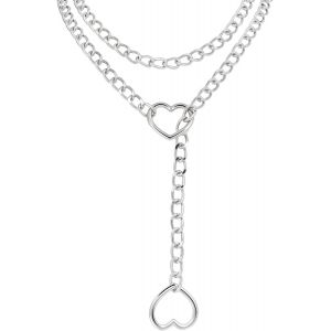Kal-Collier En Y Femme Lariat Collier Gothique Punk Emo Y2k Choker Réglable O-Ring Collier Accessoire Pour Robe T-Shirt - Neuf