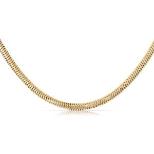 Trahoo-Chaîne Serpent Dorée Pour Homme - 60 Cm - Fermoir Mousqueton Solide - Étanche, Acier Inoxydable - Neuf
