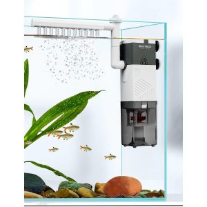 Letnerny-Filtre Aquarium Intérieur 6 W 450 L/H 4 En 1 Filtre Pour Aquarium Moyen Avec Pompe À Oxygène Réglable, Éponge Filtre Intégré Pour Aquariums 30 ¿ 75 Litres (8 ¿ 17 Gallons), Moteur Silencieux - Neuf