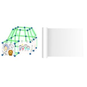 Rouleau de toile blanche pour peinture avec b&acirc;tonnets et pinces empilables - 60 x 500 cm - Neuf