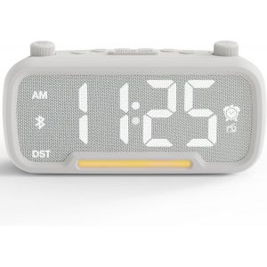 Radio R&eacute;veil Num&eacute;rique avec Bluetooth pour Chambre, R&eacute;veil Matin avec Lumi&egrave;re, Type C et Chargeur USB, Batterie de Secours de 0 &agrave; 100%, Intensit&eacute; Variable, Volume 50-120 DB - Neuf
