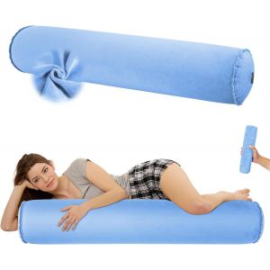 Ulteronixshop-Coussin Gonflable Pour Dormeur Lat&eacute;ral, L&eacute;ger Oreiller Long Et Rond, Doux Traversin Pour Le Corps, Oreiller De Soutien Pour Voyage, 120 * 20cm, Gonflable Et Compact - Neuf