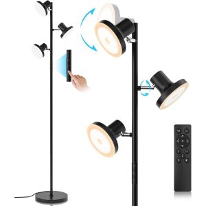Ulteronixshop-Lampadaire Led Dimmable 36 W 2500 Lm Avec T&eacute;l&eacute;commande & Contr&ocirc;le Tactile, 4 Temp&eacute;ratures De Couleur, 3 Lampes R&eacute;glable Led Pour Salon, Chambre Et Bureau - Neuf