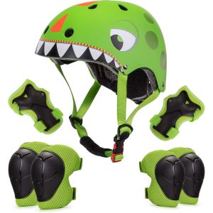 Subzonal-Casque V&eacute;lo Enfant Filles Gar&ccedil;ons Casques Enfants 2-6 Ans Casque Ajustable Ptotection Pour Cyclisme Roller Skateboard Scooter Trottinette Dinosaur - Neuf