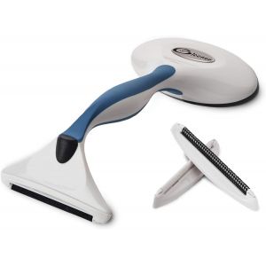 MEVRONISSHOP-Rasoir Anti-Bouloches & Brosse Anti-Peluches | D&eacute;pelucheur Textile 4-en-1 sans Pile avec 3 Bords pour Les Tissus, pour V&ecirc;tements & Meubles (Bleu Ardoise) - Neuf