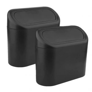 Pack de 2 Petites Voitures Poubelle avec Couvercle Étanche, pour la Maison, Bureau et Cuisine - Neuf