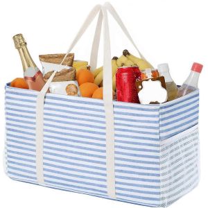 Sac fourre-tout extra large,structure en fil m&eacute;tallique,bleu - Neuf