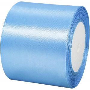 Sjzg-Ruban Satin Bleu Pastel 8cm De Large,23m Ruban Cadeau,Ruban Couture Pour Gros Noeud Cadeau,Ruban Satin Soie Pour D&eacute;coration Mariage,L'artisanat D&eacute;coration Maison,F&ecirc;te G&acirc;teau,Emballage G&acirc;teau - Neuf