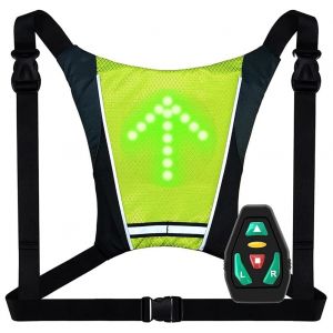 de Clignotant de V&eacute;Lo &agrave; LED, Gilet de Clignotants de V&eacute;Lo &agrave; LED, R&eacute;Fl&eacute;Chissant Rechargeable avec Indicateur de Direction - Neuf
