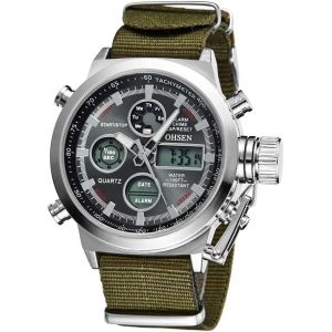 Eryi-Montre Homme Montres Militaires Pour Hommes Etanche Date Montre De Travail Sur Le Terrain À Quartz Analogique Montre-Bracelet De Sport Nylon - Neuf