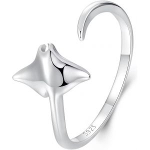 Kal-Teckel Renard Poisson Diable Anneau Ouverture Ajustable Personnalis&eacute; S925 Argent Ladies Cute Pet Filles - Neuf