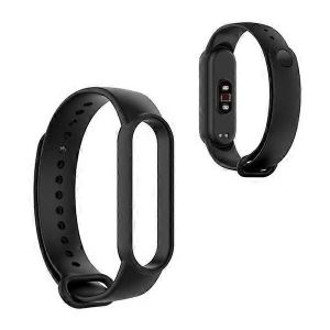 Xiaomi Mi Smart Band 6 / 5 Bracelet De Montre En Silicone Brillant - Noir Svart - Neuf