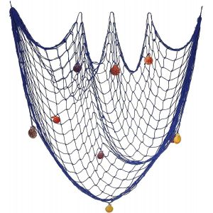 ERYI-Filet De Peche Decoratif,Décoration En Résille Avec Coquilles,Méditerranéen Style Décoration Murale Pour La Maison Et Le Mur 1 * 2M Bleu - Neuf