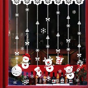 Noël Le Verre D'Une Fenêtre Décoration Autocollants Joyeux Noël Amovible Robe Diy Stickers Muraux Stickers Pour Salle De Séjour - Neuf