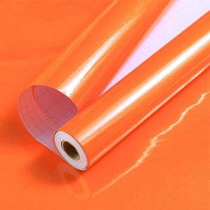 (Orange) 60cm X 5m Jaune Film Auto-Adhésif Pour Meubles Chambre Des Enfants Rebord De Fenêtre Imperméable À L'eau Papier Adhésif Pour Meubles De Cuisine Décorative Jaune Paillettes Colle En Rouleau Pour - Neuf