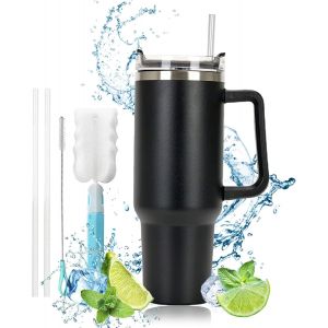 Gjfty-Mug Isotherme,Mug Isotherme Sans Bpa,Mug Isotherme 1200ml,Double Isolée Tasse Isotherme Pour Cafe,Tasse Cafe Voyage ,Mug Voyage Avec Paille,Tasse Voyage Haute Capacité,Double Isolée Tasse Isoth - Neuf