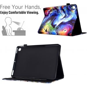 Coque Pour Samsung Galaxy Tab A7 Lite 8.7"" (Sm-T220/T225) 2021 Tablette Housse De Protection,Pu Cuir Flip &Eacute;tui Case Pour Samsung Galaxy Tab A7 Lite, Smart Tablette Cover Case,Loup [Coq9125763] - Neuf