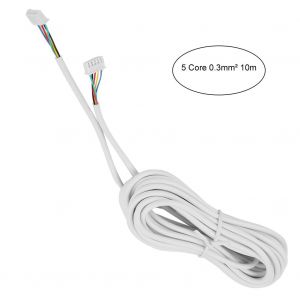 Cable flexible rond en cuivre a 5 conducteurs de 0,3 mm pour systeme de visiophone 10 m - Neuf