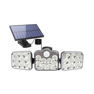 Projecteur Solaire &Agrave; D&eacute;tecteur De Mouvement &Agrave; 3 T&ecirc;tes Avec 138 Led Pour &Eacute;clairage De S&eacute;curit&eacute; Et D'appoint Ext&eacute;rieur - Neuf