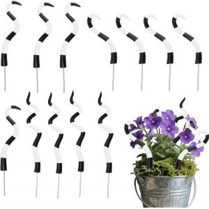 Mevronisshop-12pcs D&eacute;coratifs Plantes Halloween Sandworm, Noir Et Blanc Piquets D&eacute;coratifs Plantes Halloween D&eacute;corations Effrayantes Sandworm Pour Jardin Ornements Effrayants Pour Jardin Festif - Neuf